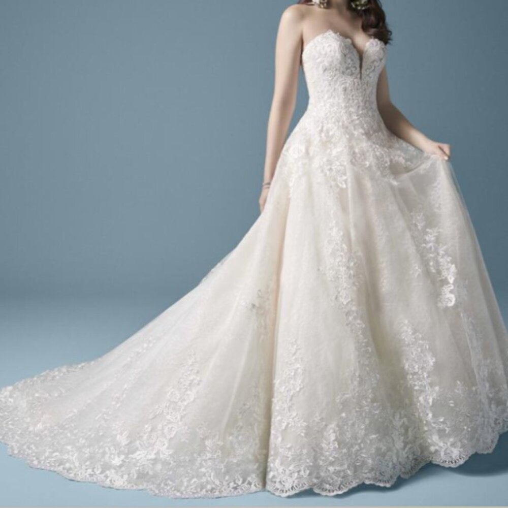Maggie Sottero Tennyson Cream Lace Wedding Dress